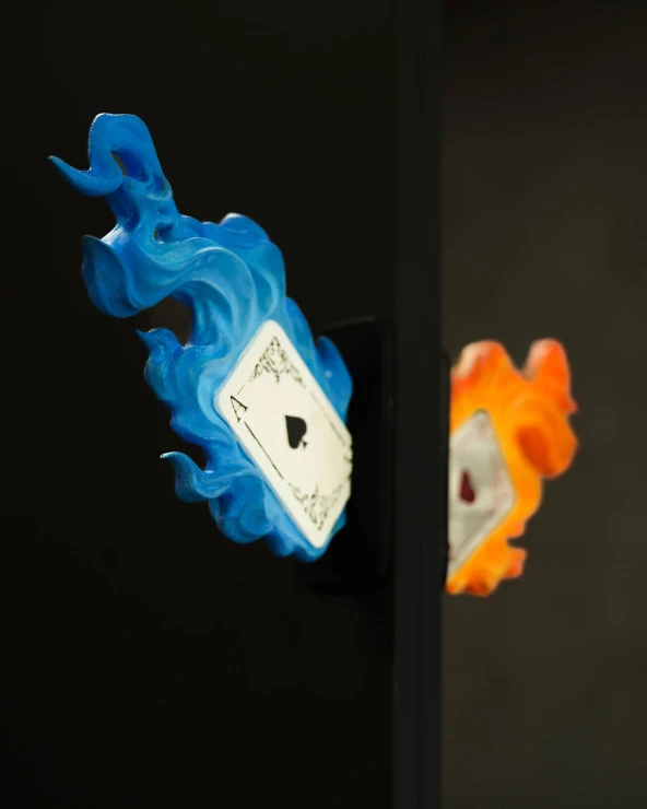 İskambil Kartı Duvar Süsü-Elbise Askısı-Turuncu, Mavi Set - 2