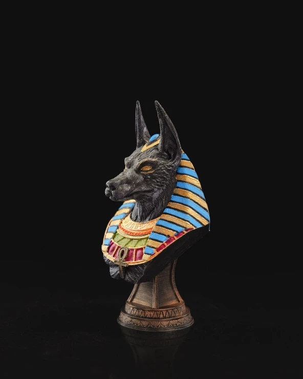 Antik Mısır Tanrısı Anubis Büst-Figür-Biblo 15 CM (Orta Boy) - 3