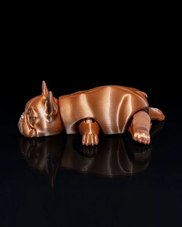 Hareketli Uyuyan French Bulldog Oyuncak Figür 15CM - 2