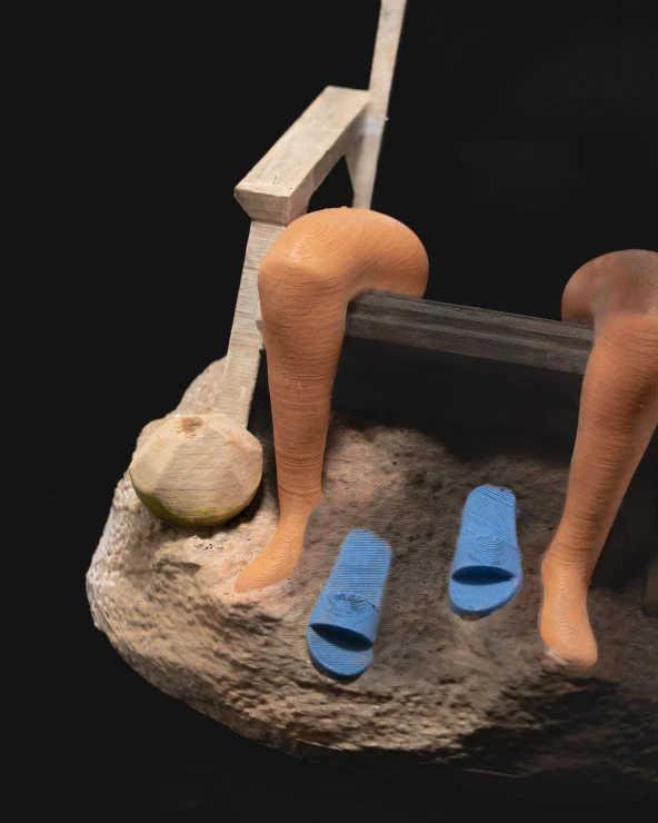 Sahil Temalı Şarj Bölmeli Telefon Standı - 5