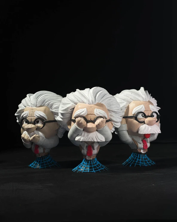 Albert Einstein Görmedim - Duymadım - Bilmiyorum Heykel Seti - 2