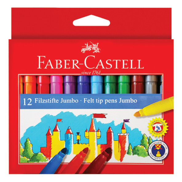 Faber Castell Faber 12 Renk Jumbo Keçeli Kalem