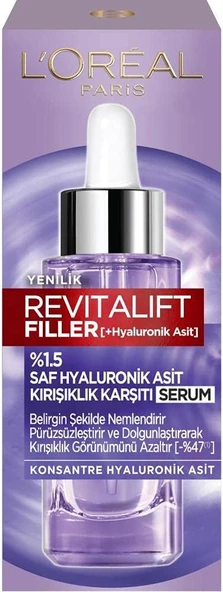 LOreal Paris Revitalift Filler %1.5 Saf Hyaluronik Asit Kırışıklık Karşıtı Dolgunlaştırıcı Serum