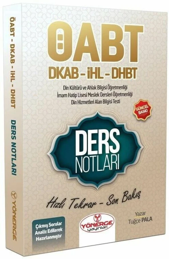 Yönerge Yayınları ÖABT Din Kültürü ve Ahlak Bilgisi ve DHBT Ders Notları