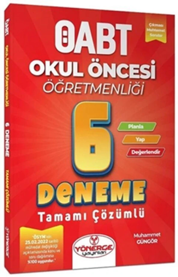 Yönerge Yayınları ÖABT Okul Öncesi Öğretmenliği 6 Deneme Çözümlü - 3
