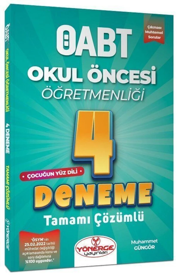 Yönerge Yayınları KPSS ÖABT Okul Öncesi Öğretmenliği Çocuğun Yüz Dili 4 Deneme - 3