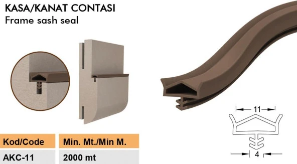 Contacall Ahşap Kapı Fitili Ahşap Kapı Contası Beyaz 25 Metre Ortadan Tırnaklı AKC-11 - Resim 3