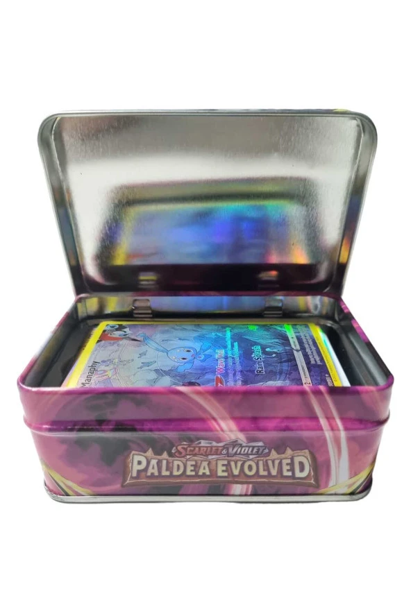 Pokemon Metal Kutulu Scarlet & Violet Serisi Oyun Kartı Trading Card Game İngilizce - 1 Kutu - 4