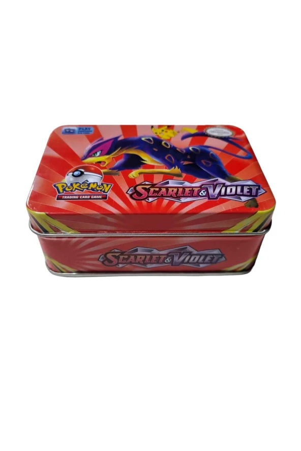 Pokemon Metal Kutulu Scarlet & Violet Serisi Oyun Kartı Trading Card Game İngilizce - 1 Kutu - 6