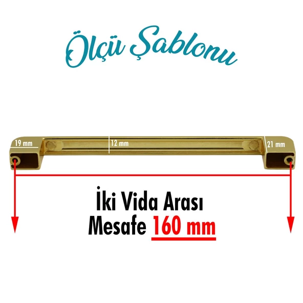 Gölcük Oval Mobilya Mutfak Dolap Çekmece Dolabı Kapak Metal Kulpu Kulbu Kulpları Gold Altın 160 Mm - 4