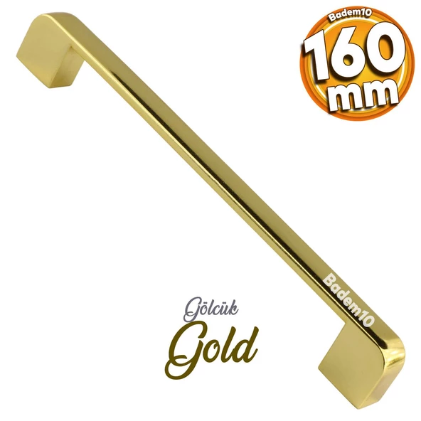 Gölcük Oval Mobilya Mutfak Dolap Çekmece Dolabı Kapak Metal Kulpu Kulbu Kulpları Gold Altın 160 Mm