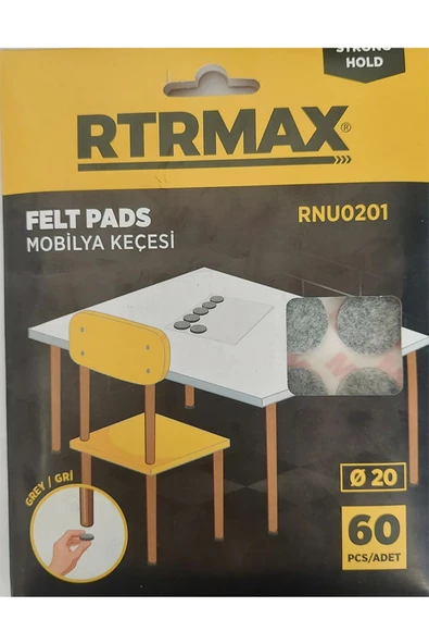 Rtrmax Mobilya Keçesi Sandalye Keçesi Siyah