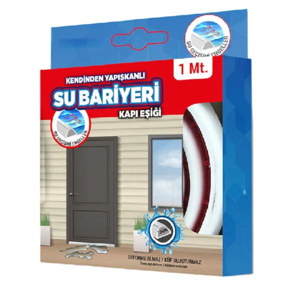 Su Bariyeri Kapı Altı Sızdırmaz Su Tutucu Yapışkanlı Slikon Bant Bandı 1 METRE BND01010015