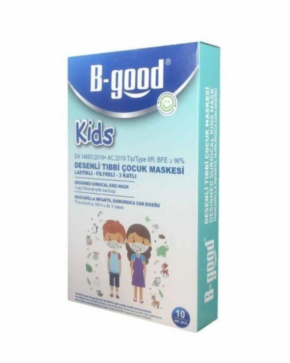 B-Good Kids Desenli Filtreli Çocuk Maskesi 10 Adet