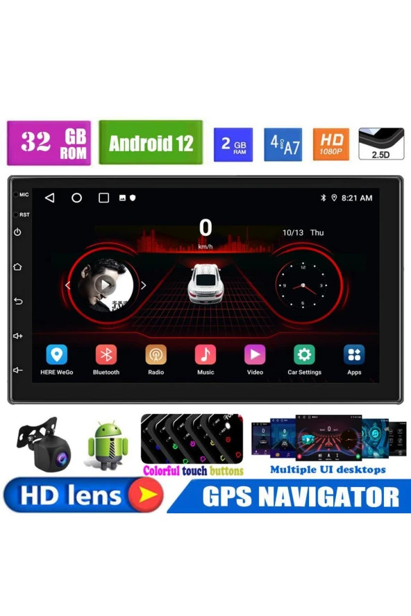 9 inç Universal Android 13 Uyumlu / 2+32GB /+CARPLAY ve Android AUTO ile 2Din Double Ekran 23-13cm - 3