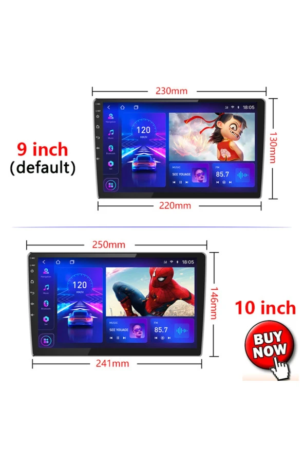 9 Inç Universal Android 13 / 2+32gb /+carplay Ile 2din Double Ekran Oto Multimedya Slim ince Kasa - 2