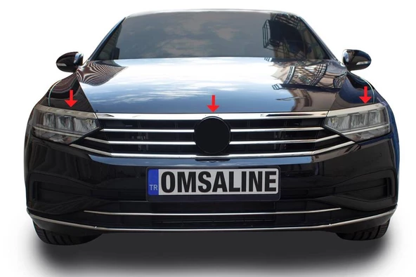 OMSA VW Passat B8.5 Krom Far Üstü Çıta 3 Parça 2019 ve Sonrası - 6