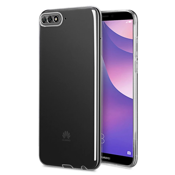 Huawei Y6 2018 Kılıf FitCase Toz Koruma Tıpalı Şeffaf Arka Kapak