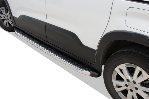 OMSA Peugeot Rifter Blackline Yan Basamak Krom Kısa Şase 2019 ve Sonrası - 7