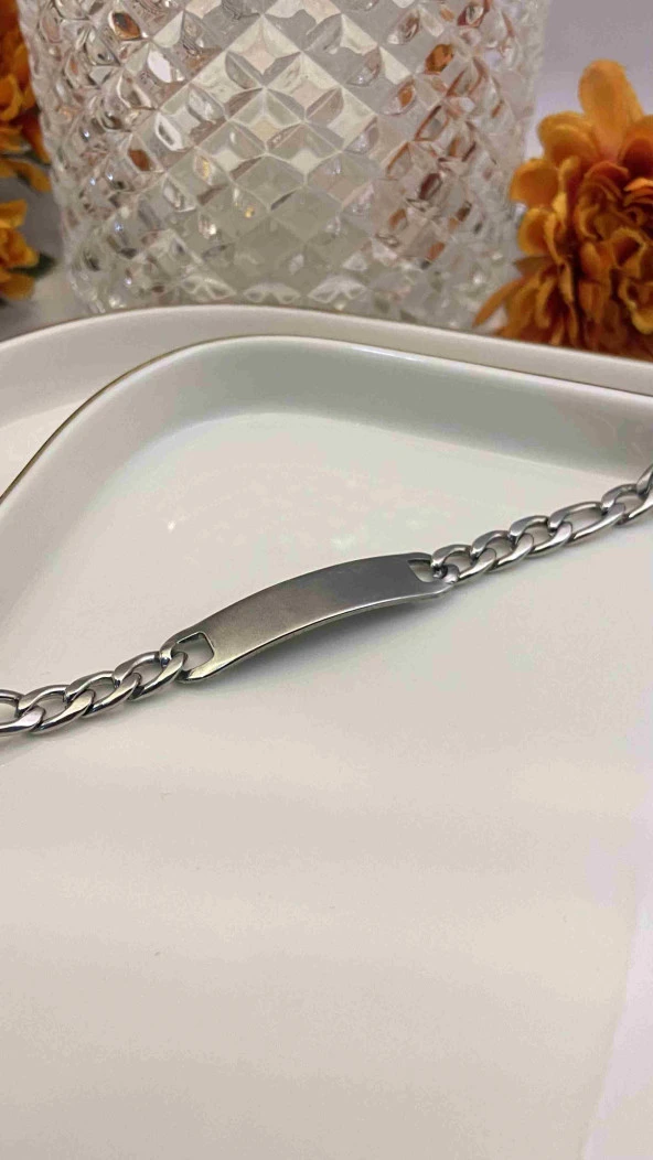 Aksesuar Çarşısı 316L Çelik Künye Bileklik Gold - 2