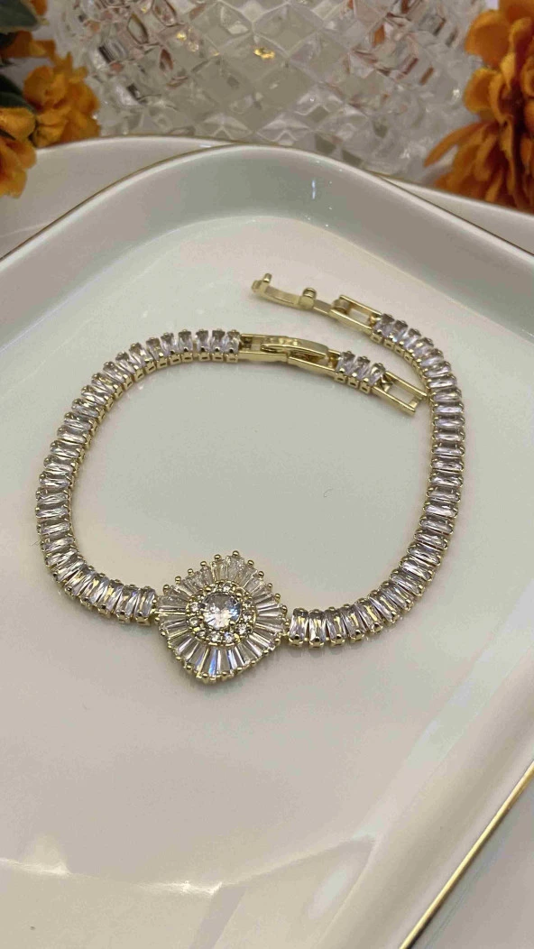 Aksesuar Çarşısı Baget Taşlı Su Yolu Çiçek Desenli Bieklik ürün görseli