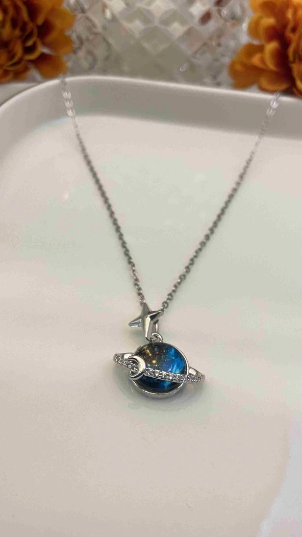 Aksesuar Çarşısı 316L Çelik Satürn Gezegen Kolye ürün görseli