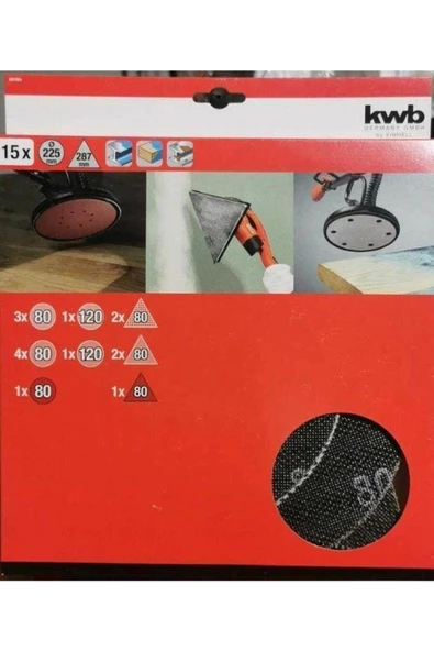 Kwb 491065 Duvar Zımpara Kağıdı 225 MM 15li Paket