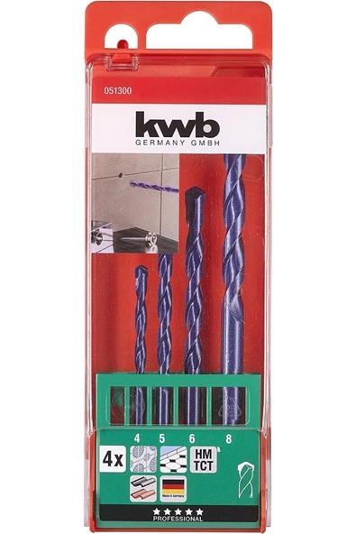 Kwb Seramik Delme Uç Seti 4 parça 49051300 - 2