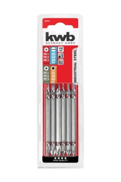 KWB Çift Taraflı Bits Uç 100 mm 6 Parça (EİNHEL.49120910)