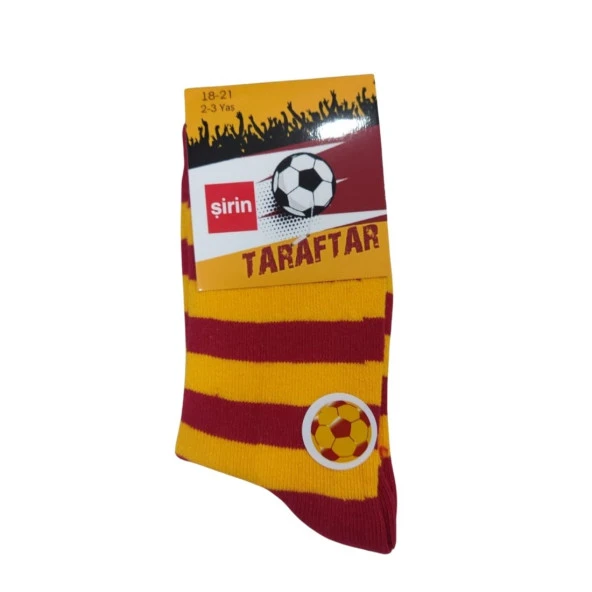 ŞİRİN SARI KIRMIZI TARAFTAR UNISEX ÇOCUK ÇORAP - 4