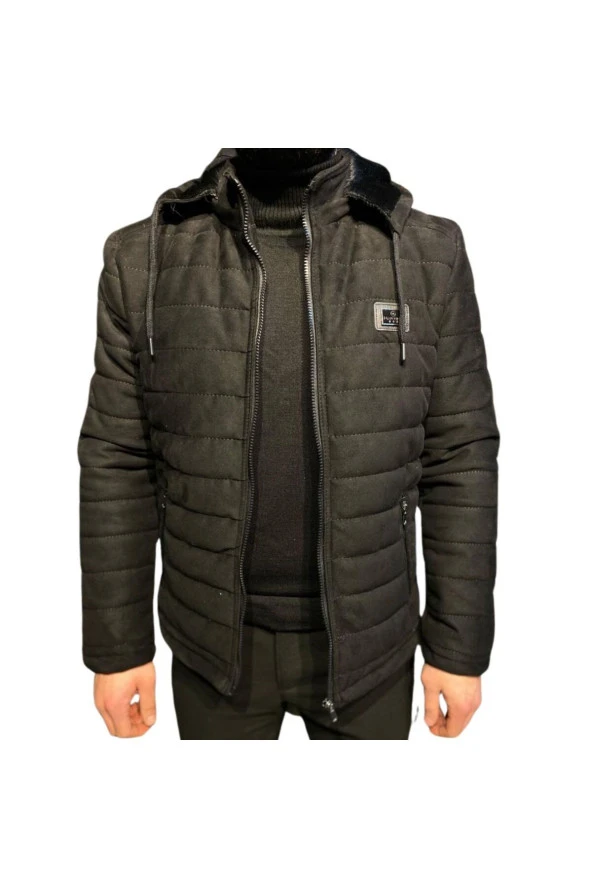 PREMİUM ÇIKARILABİLİR KAPŞONLU SÜET MONT - 4