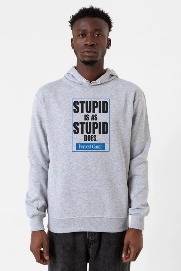 Forrest Gump Stupid Is As Stupid Does Grimelanj Erkek Kapşonlu 3ip Sweatshirt