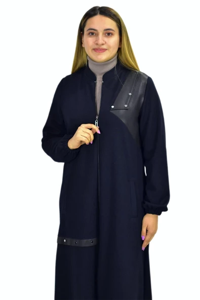 Kadın Kışlık Cepli Fermuarlı Kap Tunik BGL-ST03269 - Resim 9