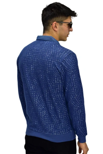 Erkek Polo Yaka Sweatshirt R2250 BGL-ST03196 - Resim 11