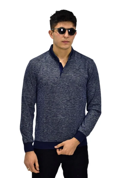 Erkek Polo Yaka Sweatshirt R2255 BGL-ST03201 - Resim 12