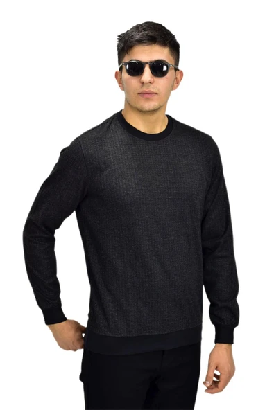 Erkek Spor Sıfır Yaka Sweatshirt R2270 BGL-ST03187 - Resim 12