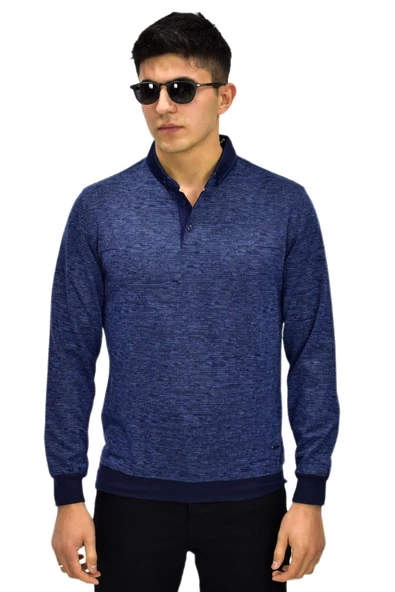 Erkek Polo Yaka Sweatshirt R2255 BGL-ST03201 ürün görseli