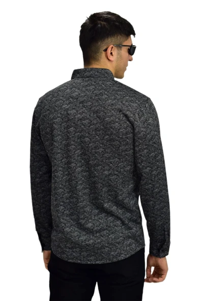 Erkek Spor Jakarlı Uzun Kol Gömlek R6500 BGL-ST03207 - Resim 11