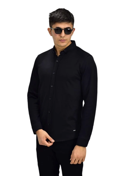 Erkek Spor Jakarlı Uzun Kol Gömlek R6530 BGL-ST03205 - Resim 8