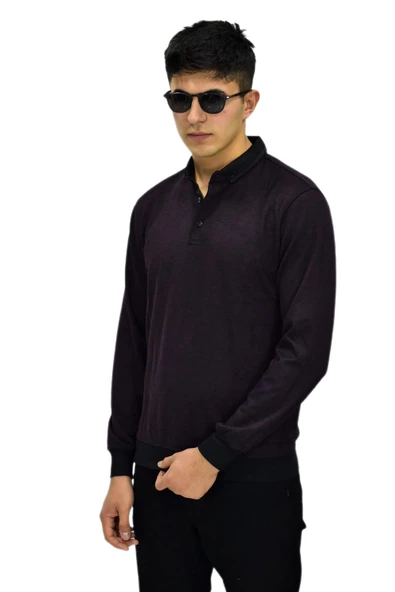 Erkek Polo Yaka Sweatshirt R2255 BGL-ST03201 - Resim 10