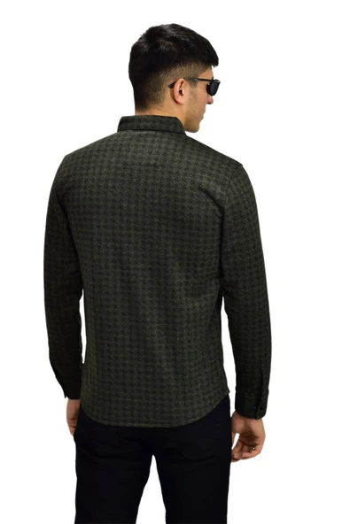 Erkek Spor Jakarlı Uzun Kol Gömlek R6490 BGL-ST03203 - Resim 12