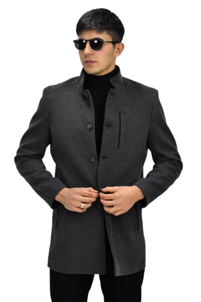 Erkek Hakim Yaka Kaşe Kaban BGL-ST03412 - 6