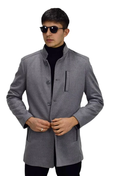 Erkek Hakim Yaka Kaşe Kaban BGL-ST03412 - 7