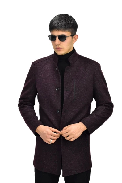 Erkek Hakim Yaka Kaşe Kaban BGL-ST03412 - 5