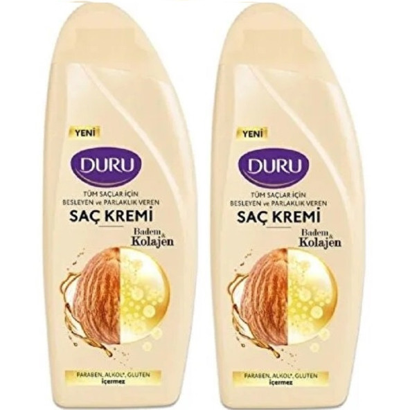 Duru Saç Kremi 500 Ml Kolajen & Badem x 2 Adet