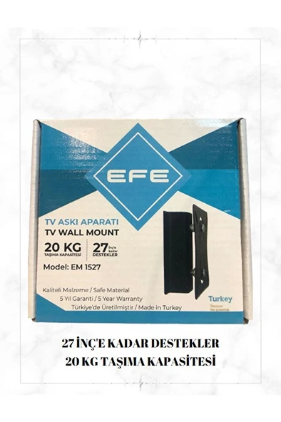 Tv Monitör Uyumlu Sabit Mönitör Duvar Askı Aparatı Led 9-27 Inç ürün görseli 1