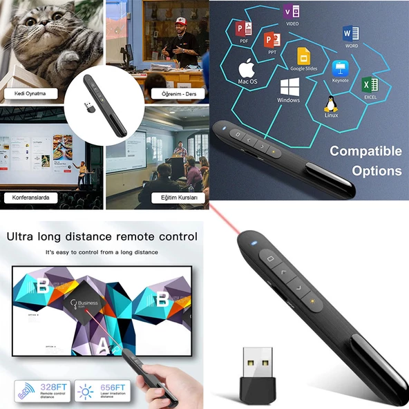 Keepro SK-1 Sunum kumandası laser pointer kırmızı ışıklı sunum kumandası - 6