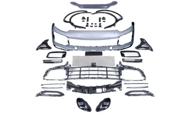 Cayenne Uyumlu 2014-2017 İçin  Facelift 2018+ Turbo İçin Uyumlu Body Kit (Farlar Dahil)