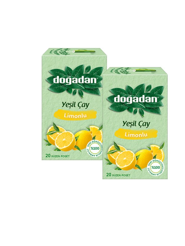 YEŞİL ÇAY LİMONLU 20 SÜZEN POŞET, 2 PAKET