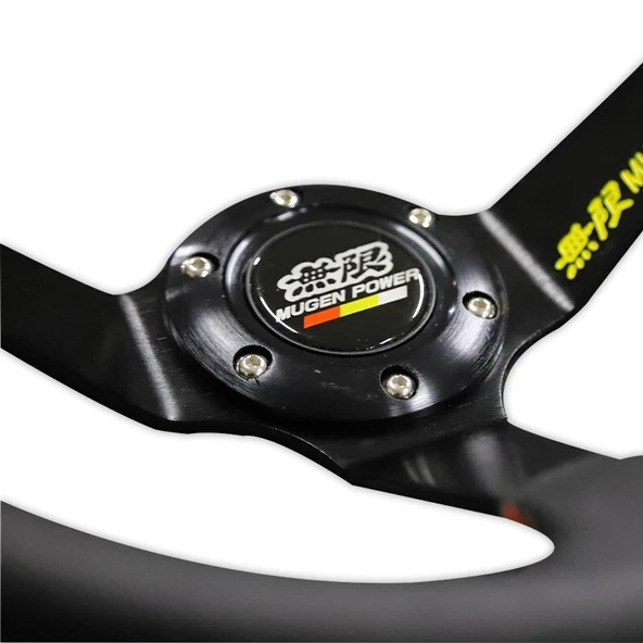 Mugen Power Spor Direksiyon Ofsetli Siyah Kırmızı - 4